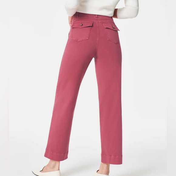 NWT Spanx Stretch Twill Cropped Pant/ Size Medium/ Wild Rose - Picture 3 of 7